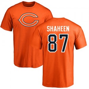 Adam Shaheen Orange Name & Number Logo - #87 Football Chicago Bears T-Shirt