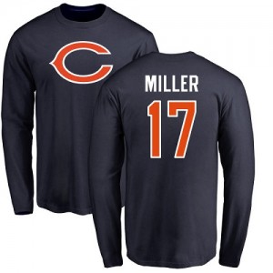 Anthony Miller Navy Blue Name & Number Logo - #17 Football Chicago Bears Long Sleeve T-Shirt