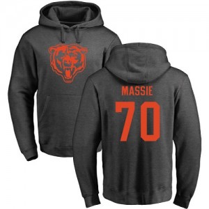 Bobby Massie Ash One Color - #70 Football Chicago Bears Pullover Hoodie