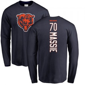 Bobby Massie Navy Blue Backer - #70 Football Chicago Bears Long Sleeve T-Shirt