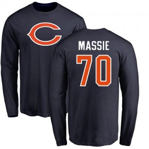 Bobby Massie Navy Blue Name & Number Logo - #70 Football Chicago Bears Long Sleeve T-Shirt