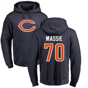 Bobby Massie Navy Blue Name & Number Logo - #70 Football Chicago Bears Pullover Hoodie