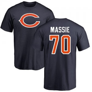 Bobby Massie Navy Blue Name & Number Logo - #70 Football Chicago Bears T-Shirt
