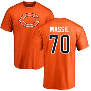 Bobby Massie Orange Name & Number Logo - #70 Football Chicago Bears T-Shirt