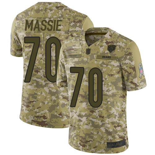 Limited Youth Bobby Massie Camo Jersey - #70 Football Chicago Bears 2018 Salute to Service