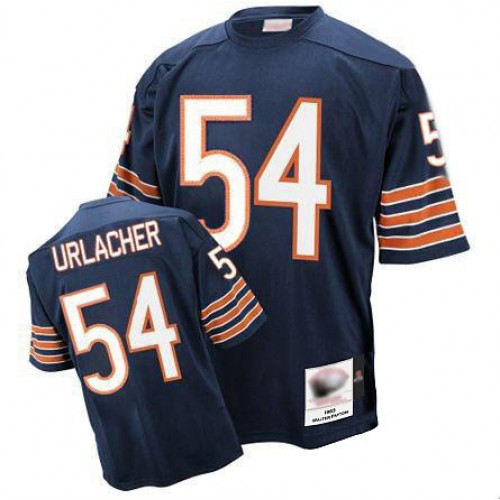 Authentic Men's Brian Urlacher Navy Blue Home Jersey - #54 Football Chicago Bears Throwback