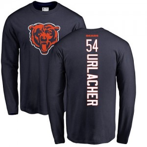 Brian Urlacher Navy Blue Backer - #54 Football Chicago Bears Long Sleeve T-Shirt