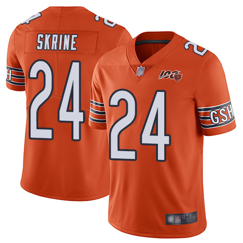 Limited Men's Buster Skrine Orange Alternate Jersey - #24 Football Chicago Bears 100th Season