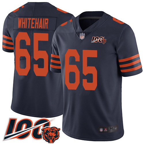 Limited Men's Cody Whitehair Navy Blue Jersey - #65 Football Chicago Bears 100th Season Rush Vapor Untouchable