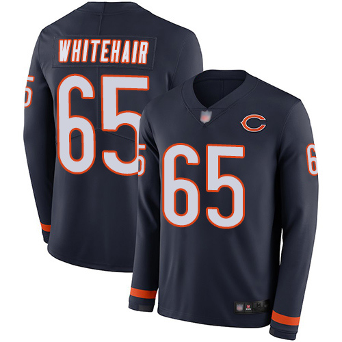 Limited Men's Cody Whitehair Navy Blue Jersey - #65 Football Chicago Bears Therma Long Sleeve