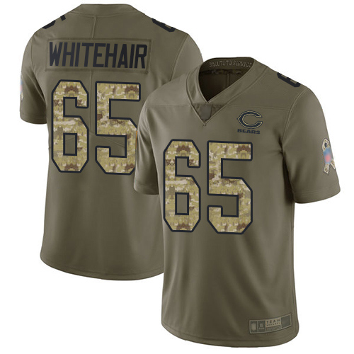 Limited Men's Cody Whitehair Olive/Camo Jersey - #65 Football Chicago Bears 2017 Salute to Service