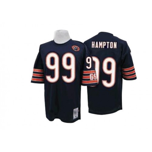 Authentic Men's Dan Hampton Navy Blue Home Jersey - #99 Football Chicago Bears Bear Patch Throwback