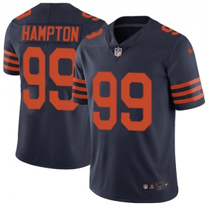 Elite Men's Dan Hampton Navy Blue Jersey - #99 Football Chicago Bears Rush Vapor Untouchable