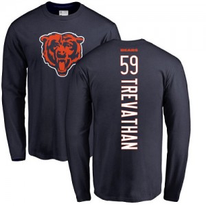 Danny Trevathan Navy Blue Backer - #59 Football Chicago Bears Long Sleeve T-Shirt