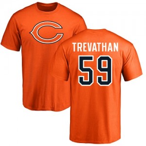 Danny Trevathan Orange Name & Number Logo - #59 Football Chicago Bears T-Shirt