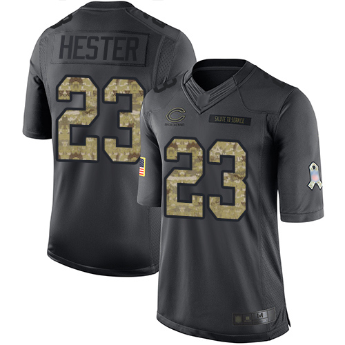 Limited Men's Devin Hester Black Jersey - #23 Football Chicago Bears 2016 Salute to Service