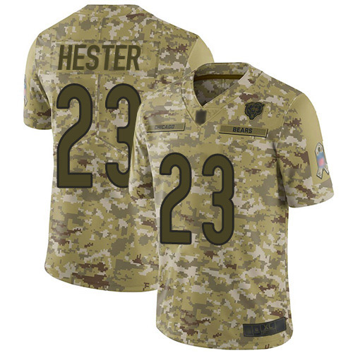 Limited Men's Devin Hester Camo Jersey - #23 Football Chicago Bears 2018 Salute to Service