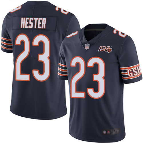 Limited Men's Devin Hester Navy Blue Home Jersey - #23 Football Chicago Bears 100th Season