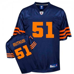 Authentic Men's Dick Butkus Navy Blue Alternate Jersey - #51 Football Chicago Bears