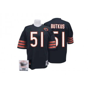 Authentic Men's Dick Butkus Navy Blue Home Jersey - #51 Football Chicago Bears Bear Patch Throwback