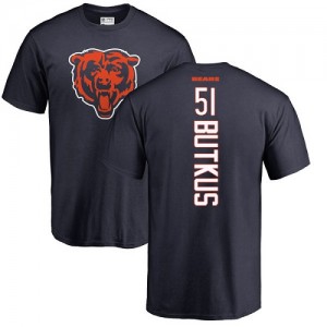 Dick Butkus Navy Blue Backer - #51 Football Chicago Bears T-Shirt