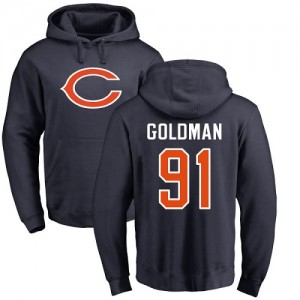 Eddie Goldman Navy Blue Name & Number Logo - #91 Football Chicago Bears Pullover Hoodie