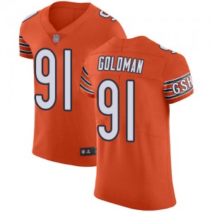 Elite Men's Eddie Goldman Orange Alternate Jersey - #91 Football Chicago Bears Vapor Untouchable