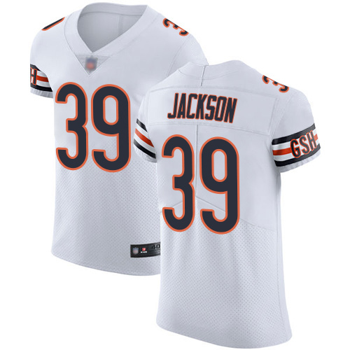 Elite Men's Eddie Jackson White Road Jersey - #39 Football Chicago Bears Vapor Untouchable