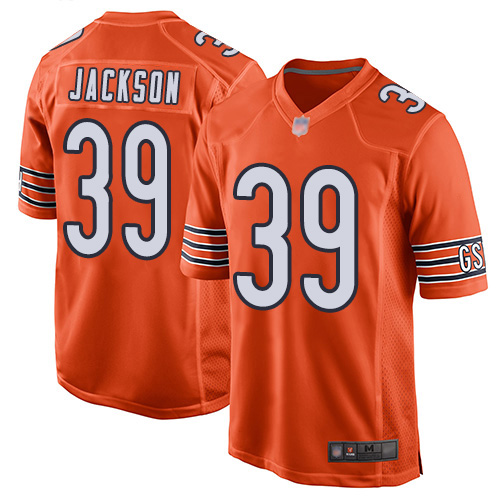 Game Men's Eddie Jackson Orange Alternate Jersey - #39 Football Chicago Bears