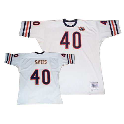Authentic Men's Gale Sayers White Road Jersey - #40 Football Chicago Bears Bear Patch Throwback