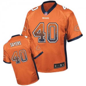 Elite Men's Gale Sayers Orange Jersey - #40 Football Chicago Bears Drift Fashion