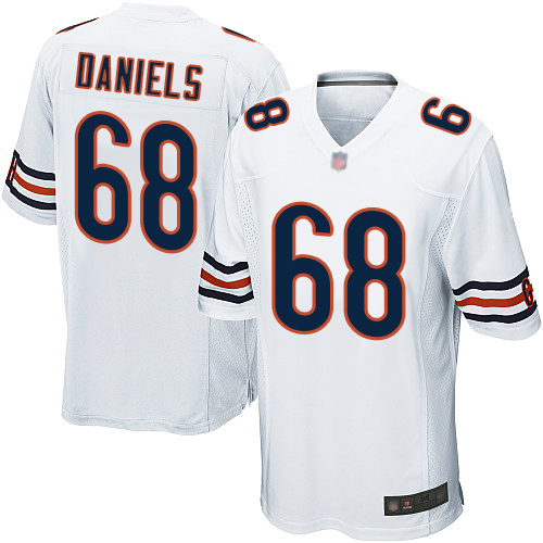 Game Men's James Daniels White Road Jersey - #68 Football Chicago Bears