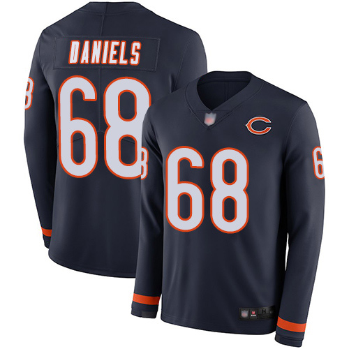 Limited Men's James Daniels Navy Blue Jersey - #68 Football Chicago Bears Therma Long Sleeve