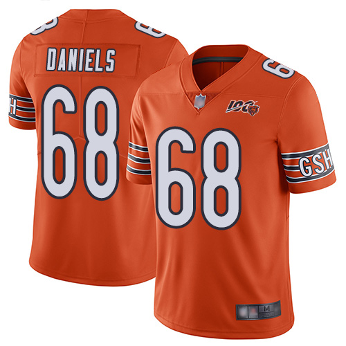 Limited Men's James Daniels Orange Alternate Jersey - #68 Football Chicago Bears 100th Season