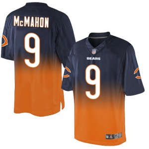 Elite Men's Jim McMahon Navy/Orange Jersey - #9 Football Chicago Bears Fadeaway