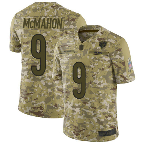 Limited Men's Jim McMahon Camo Jersey - #9 Football Chicago Bears 2018 Salute to Service