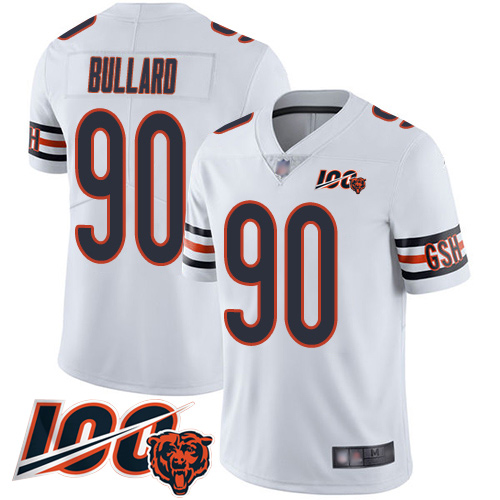 Limited Youth Jonathan Bullard White Road Jersey - #90 Football Chicago Bears 100th Season Vapor Untouchable