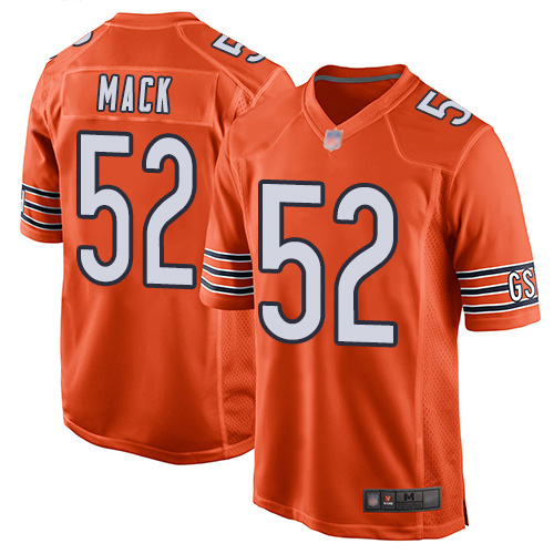 Game Men's Khalil Mack Orange Alternate Jersey - #52 Football Chicago Bears