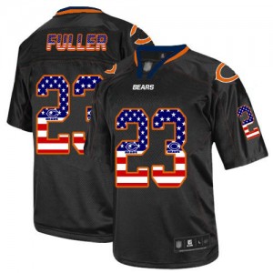 Elite Men's Kyle Fuller Black Jersey - #23 Football Chicago Bears USA Flag Fashion