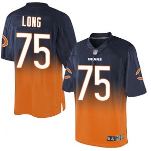 Elite Men's Kyle Long Navy/Orange Jersey - #75 Football Chicago Bears Fadeaway