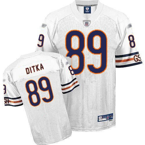 Authentic Men's Mike Ditka White Road Jersey - #89 Football Chicago Bears Throwback