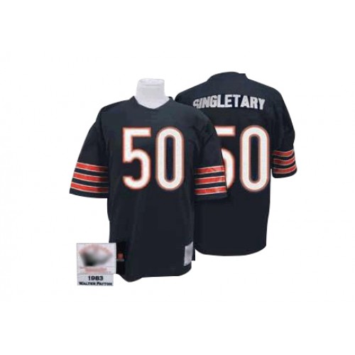 Authentic Men's Mike Singletary Navy Blue Home Jersey - #50 Football Chicago Bears Throwback