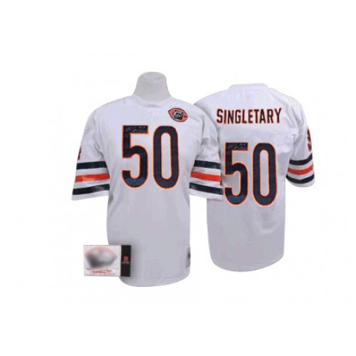 Authentic Men's Mike Singletary White Road Jersey - #50 Football Chicago Bears Bear Patch Throwback