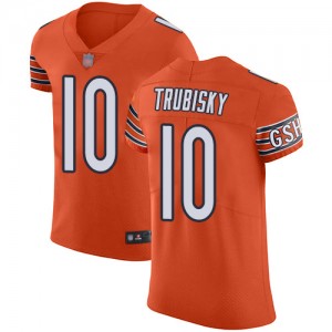 Elite Men's Mitchell Trubisky Orange Alternate Jersey - #10 Football Chicago Bears Vapor Untouchable