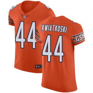 Elite Men's Nick Kwiatkoski Orange Alternate Jersey - #44 Football Chicago Bears Vapor Untouchable