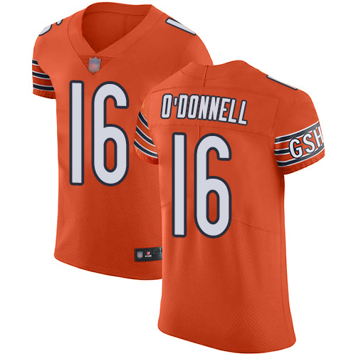 Elite Men's Pat O'Donnell Orange Alternate Jersey - #16 Football Chicago Bears Vapor Untouchable