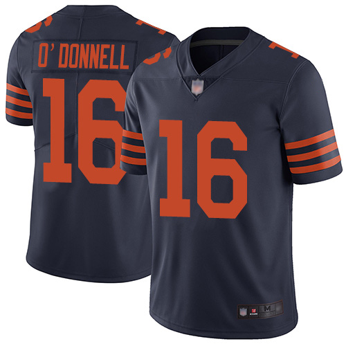 Limited Men's Pat O'Donnell Navy Blue Jersey - #16 Football Chicago Bears Rush Vapor Untouchable