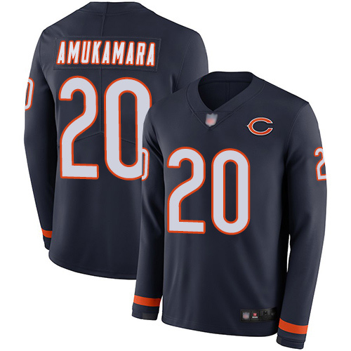 Limited Men's Prince Amukamara Navy Blue Jersey - #20 Football Chicago Bears Therma Long Sleeve