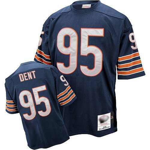Authentic Men's Richard Dent Navy Blue Home Jersey - #95 Football Chicago Bears Throwback