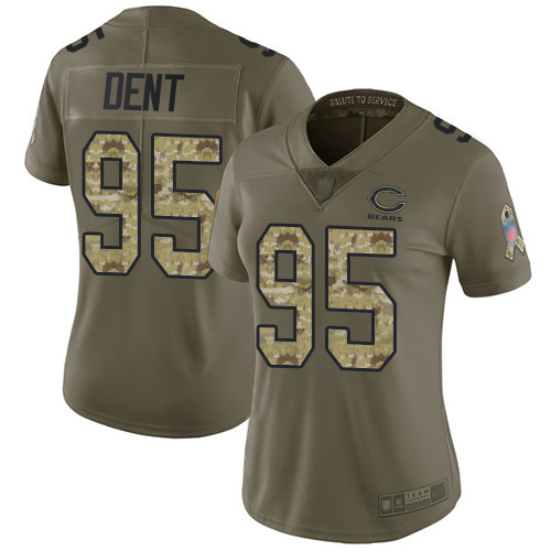 Limited Women's Richard Dent Olive/Camo Jersey - #95 Football Chicago Bears 2017 Salute to Service